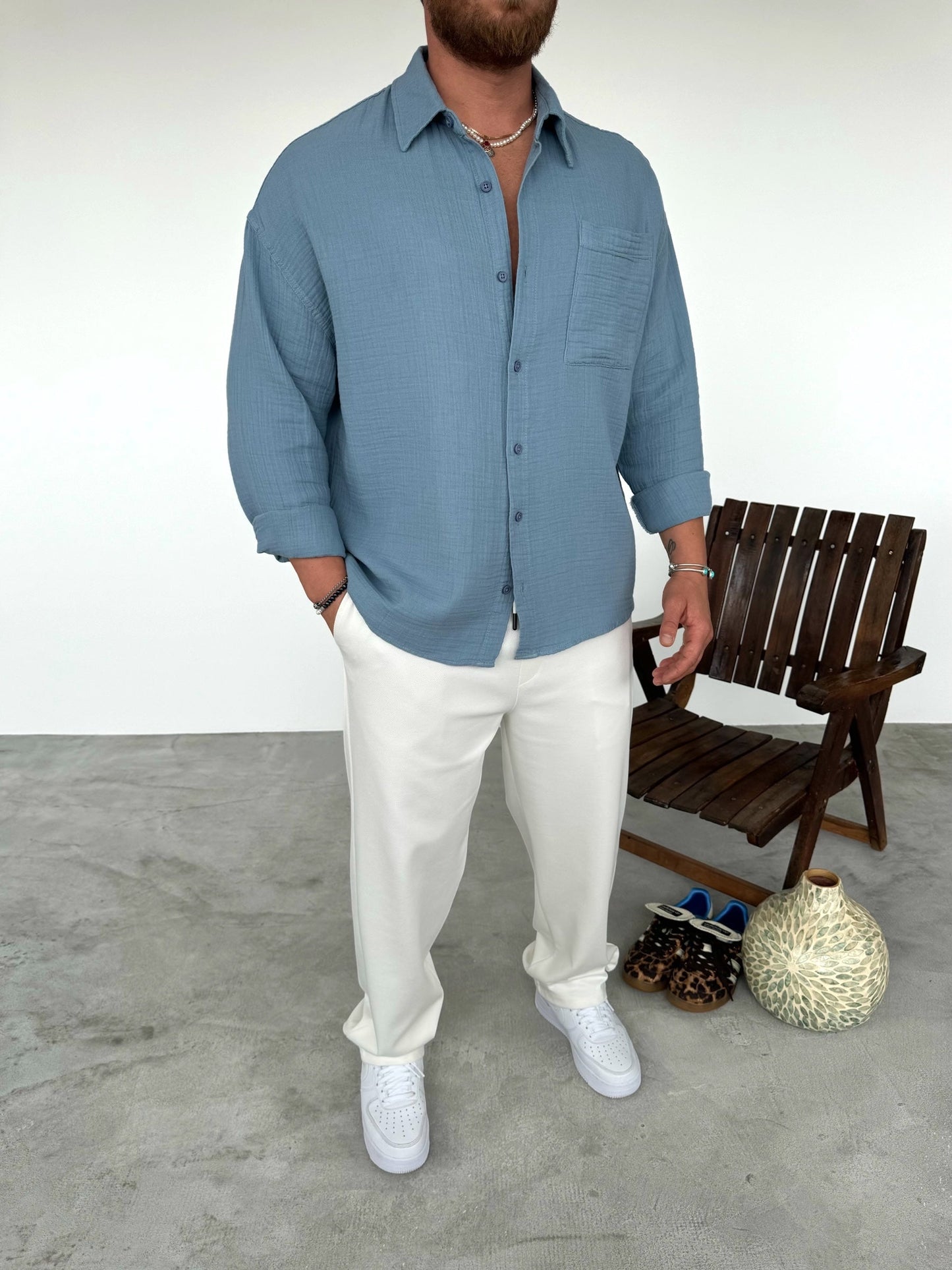 Light Blue Linen Shirt