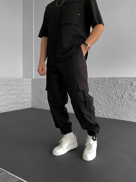 Black Cargo Trousers