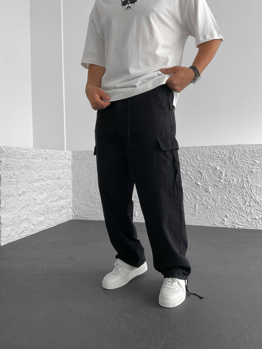 Black Cargo Trousers