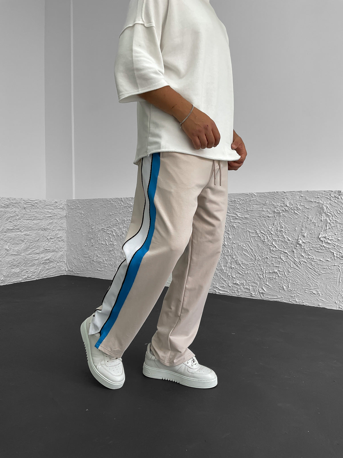 Beige Slit Garnish Tracksuit