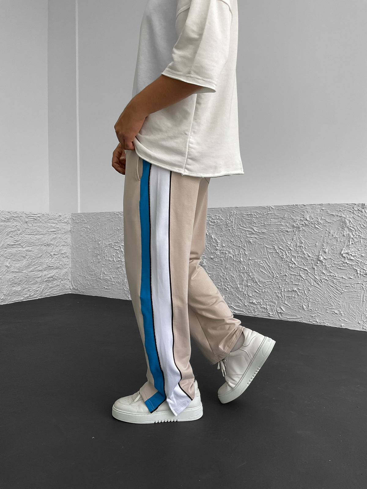 Beige Slit Garnish Tracksuit