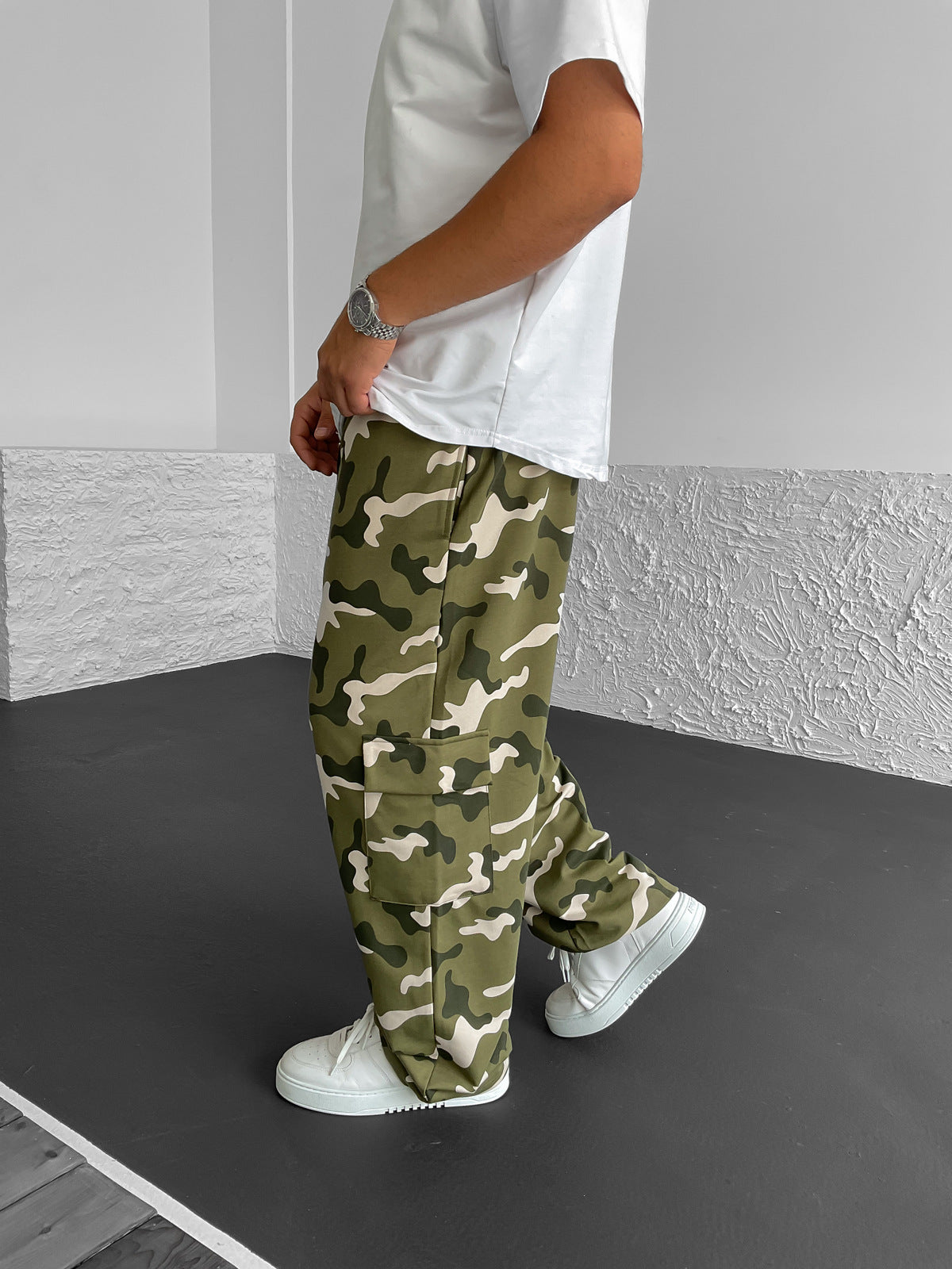 Green Camouflage Pocket Trousers