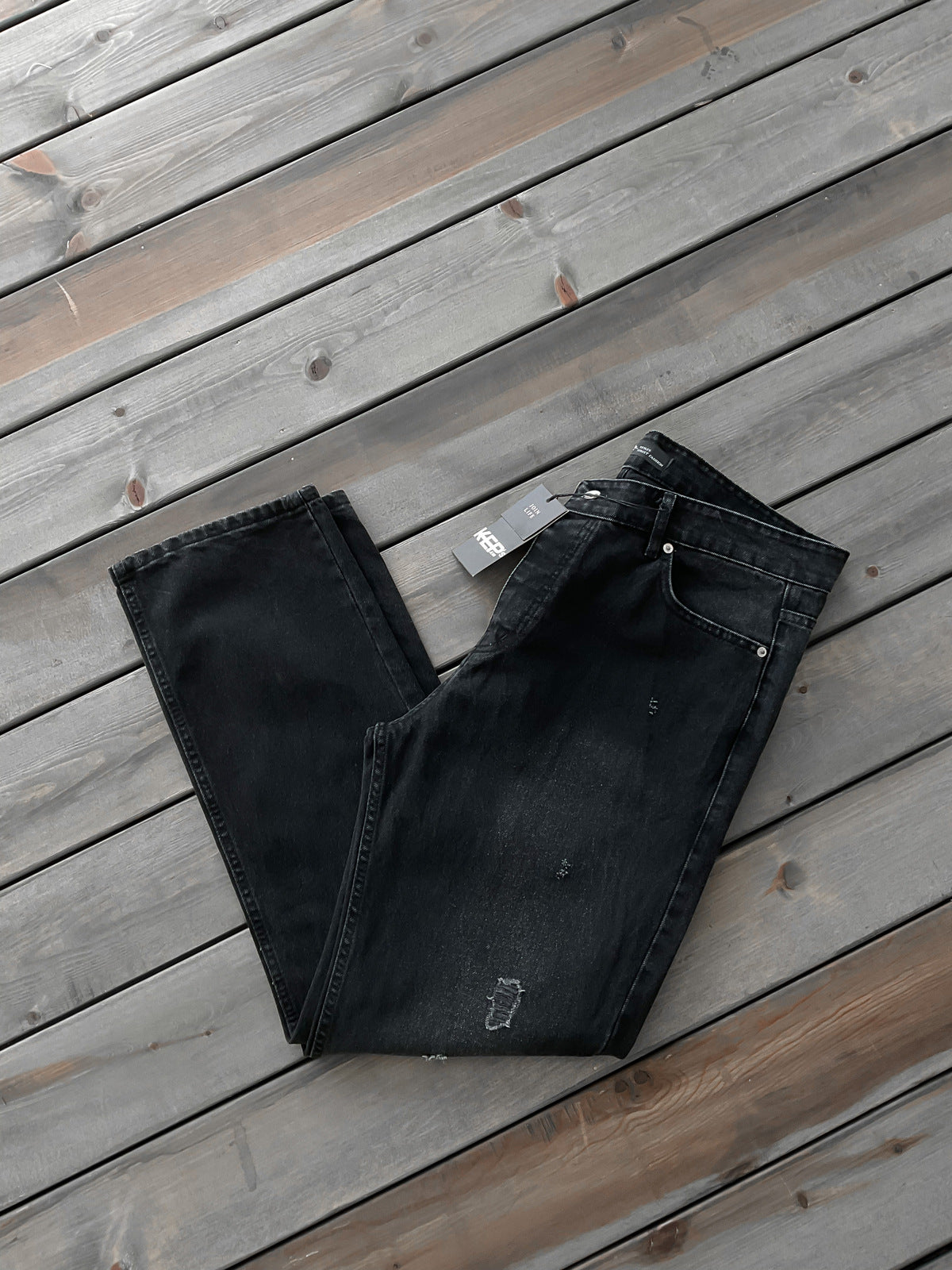 Black Ripped Baggy Trousers