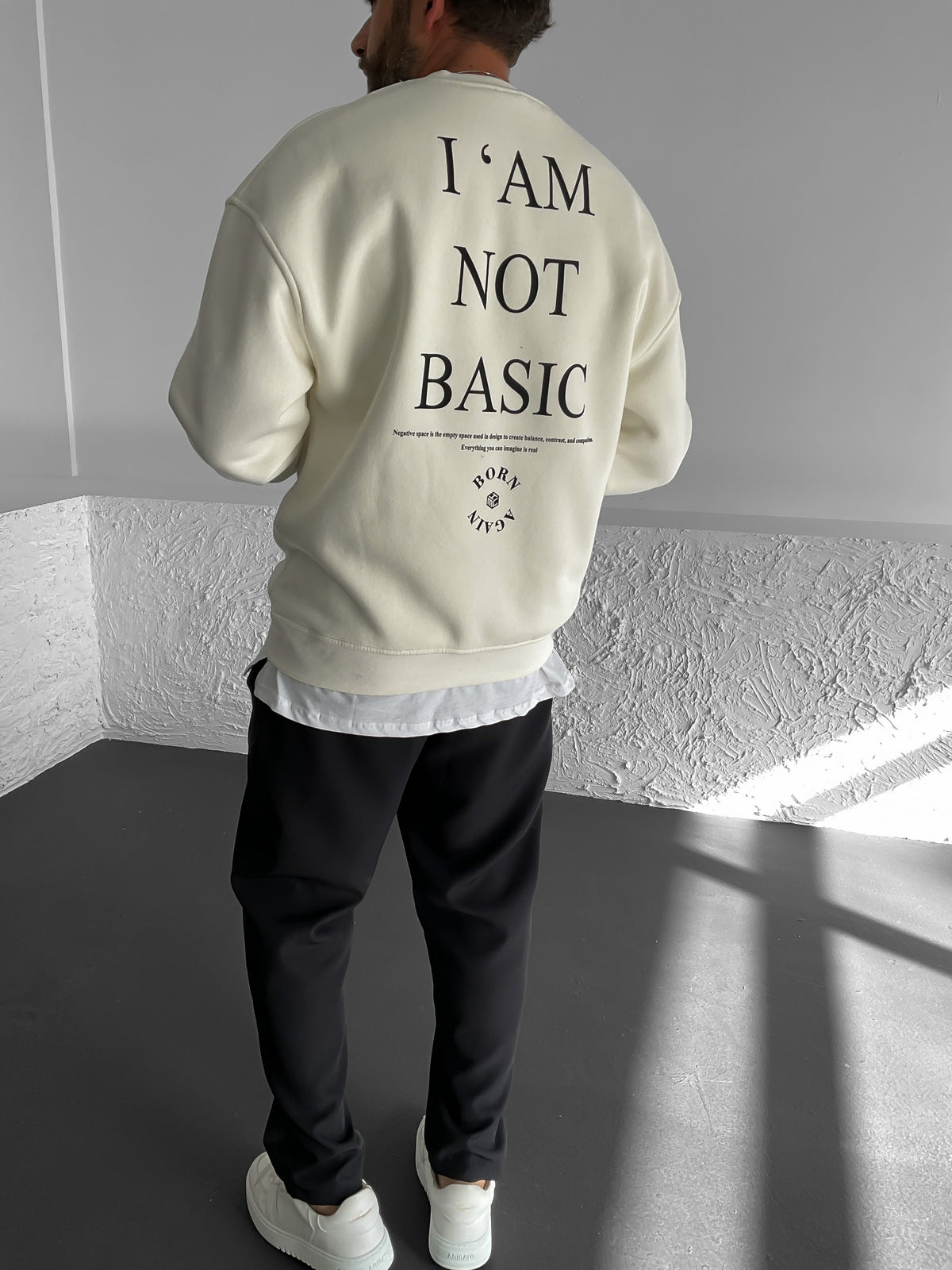Ecru Not Basic Printed Sweater