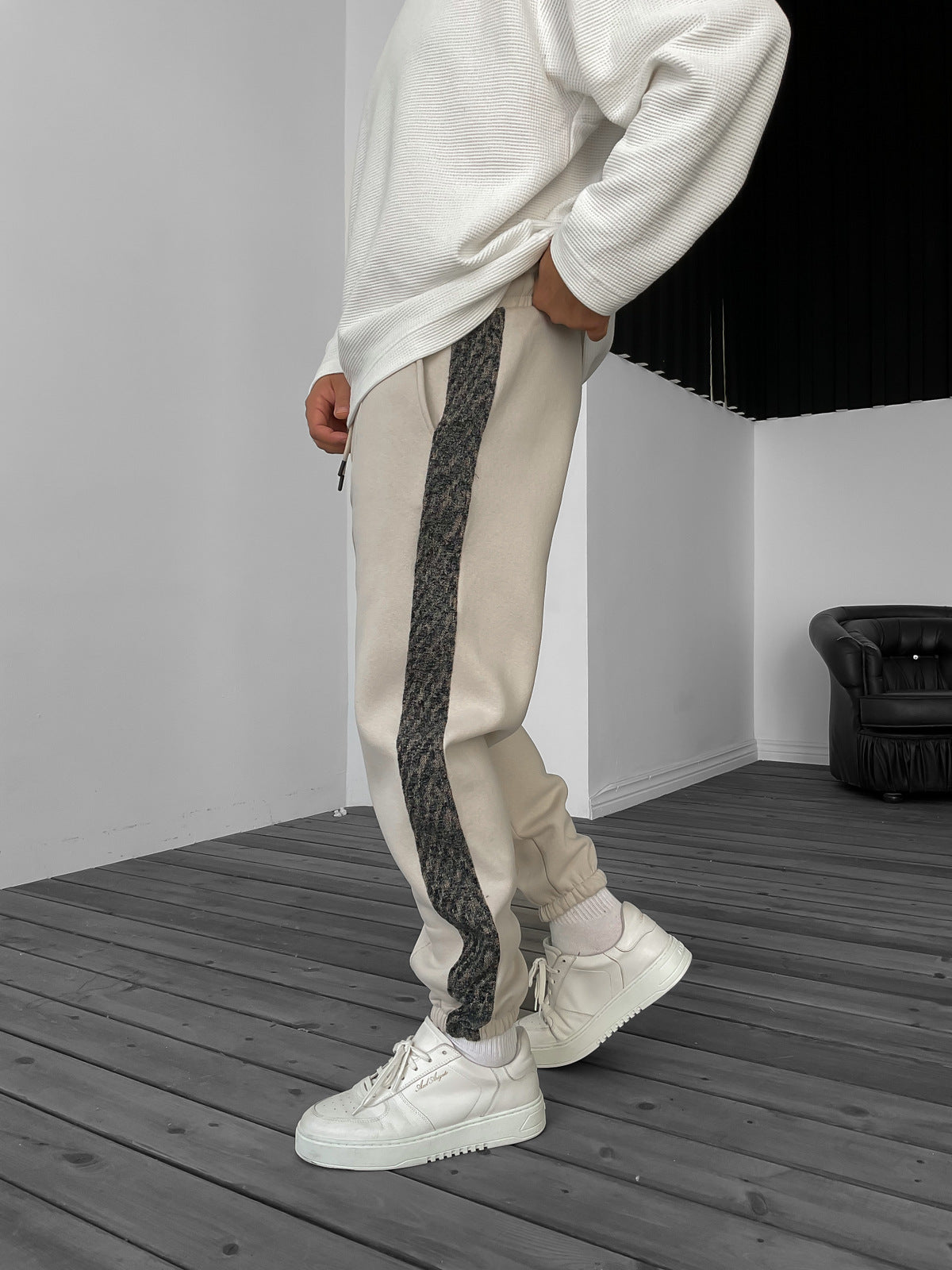 Ethnic Pattern Striped 3 Thread Raised Tracksuit