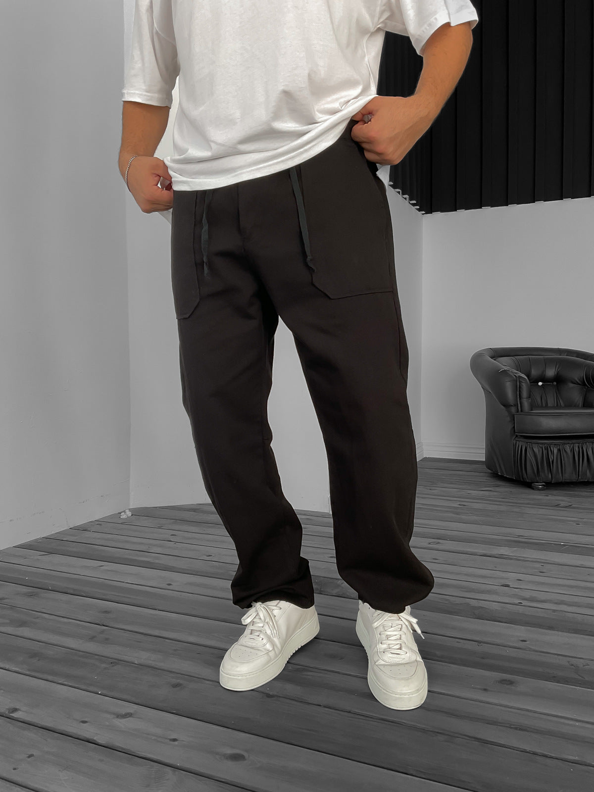 Black Large Pocket Trousers