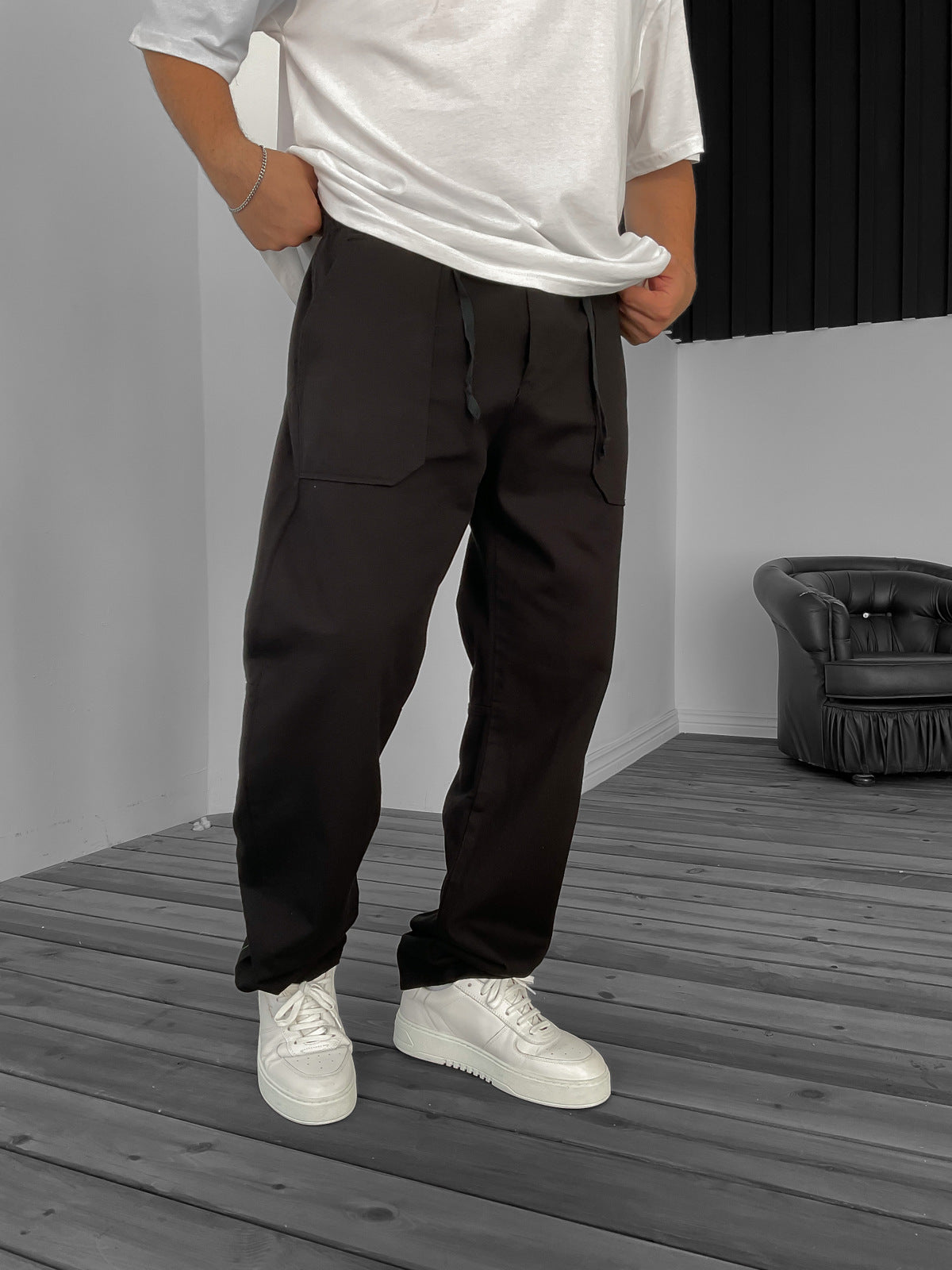 Black Large Pocket Trousers