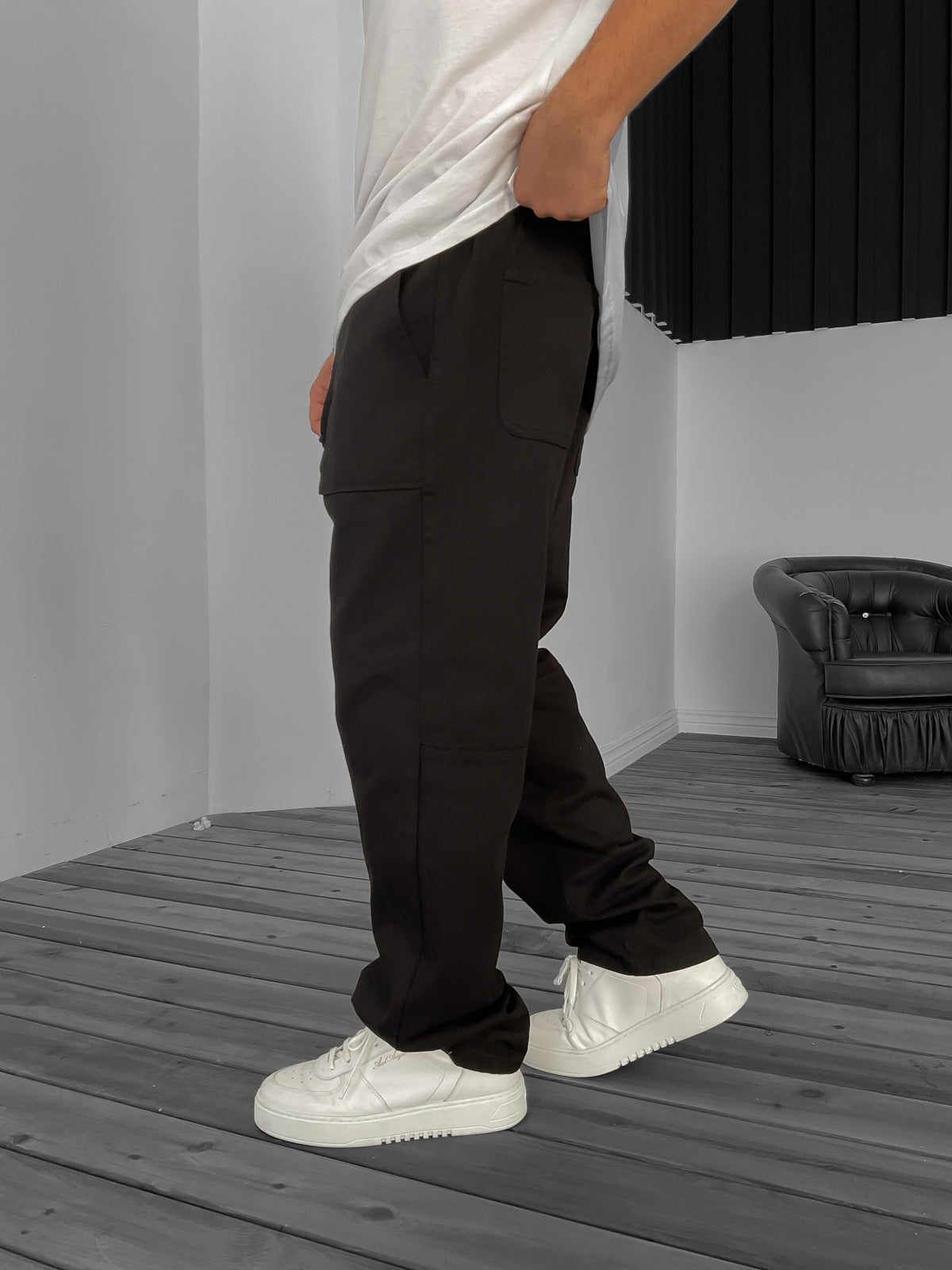 Black Large Pocket Trousers