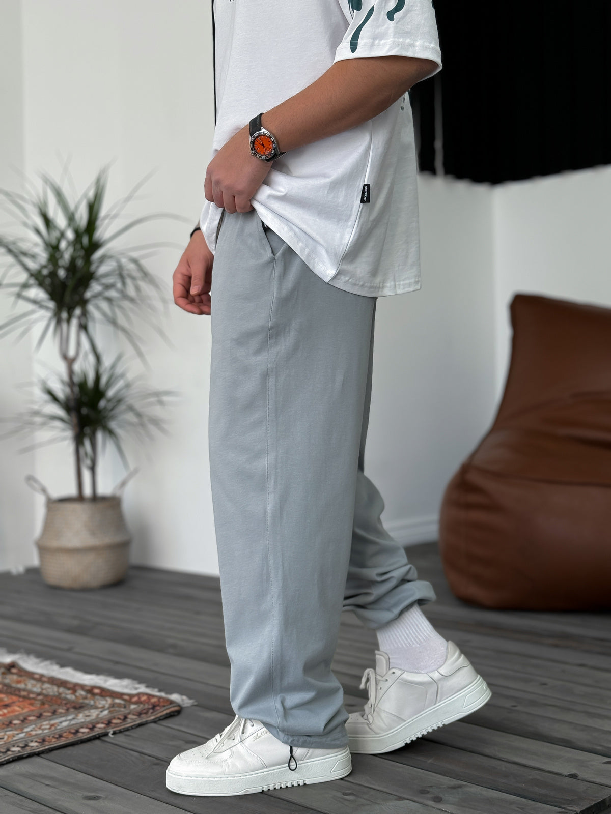 Gray Basic Stopper Tracksuit