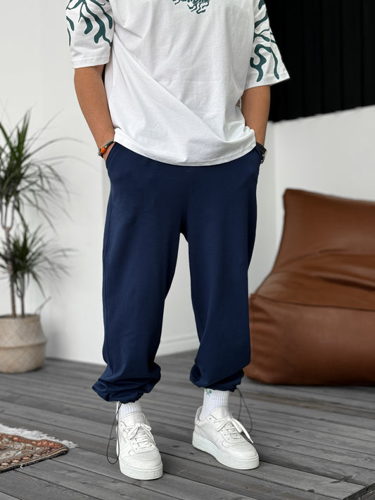 Navy Blue Basic Stopper Tracksuit