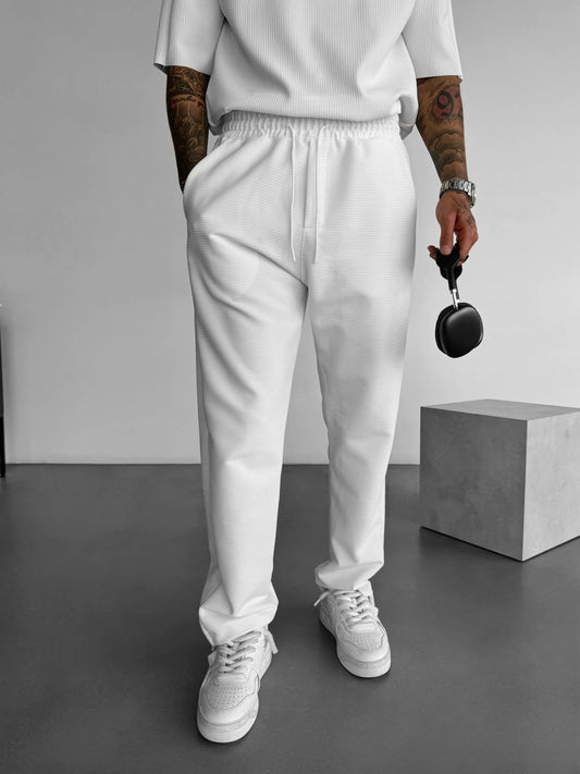 White Comfortable Gabardine Pants