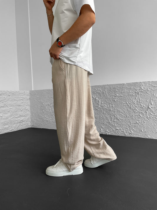 Beige Linen Pants