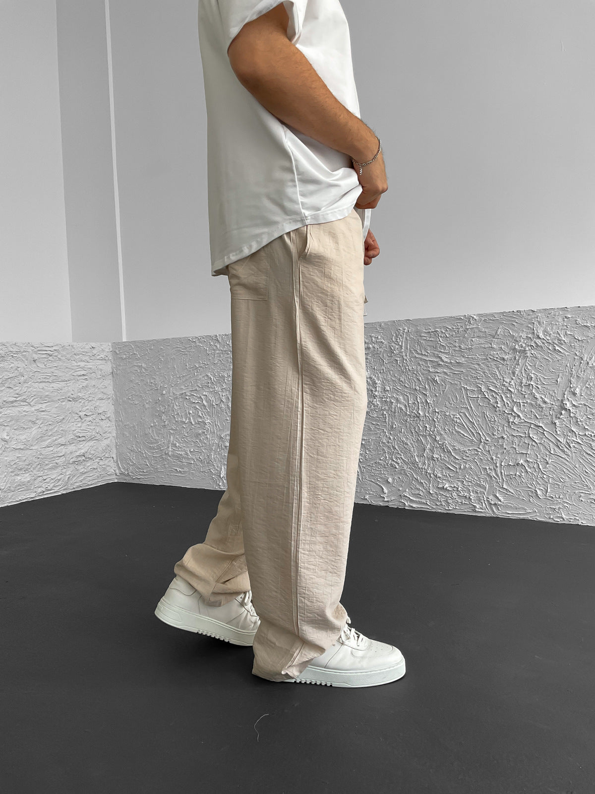 Beige Linen Pants