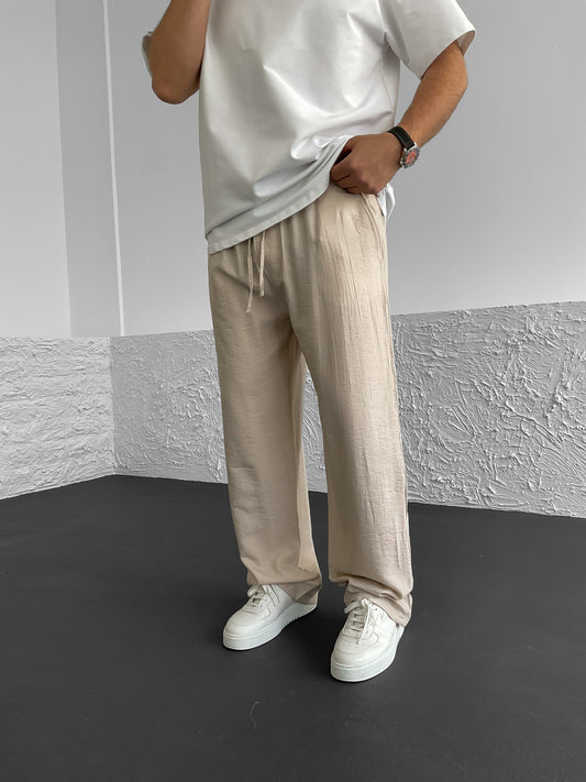 Beige Linen Pants