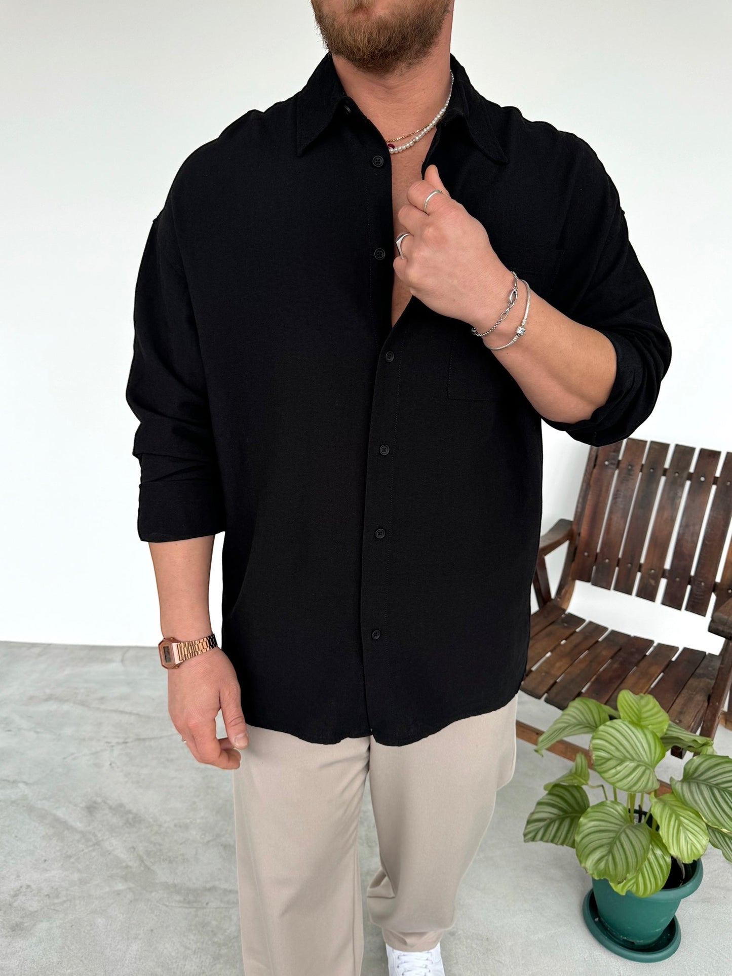 Black Linen Shirt