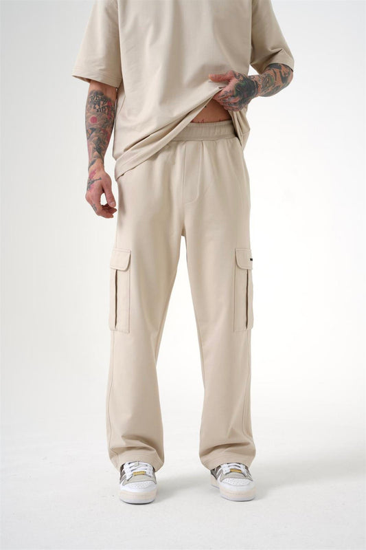 Comfortable Beige Cargo Pocket Pants