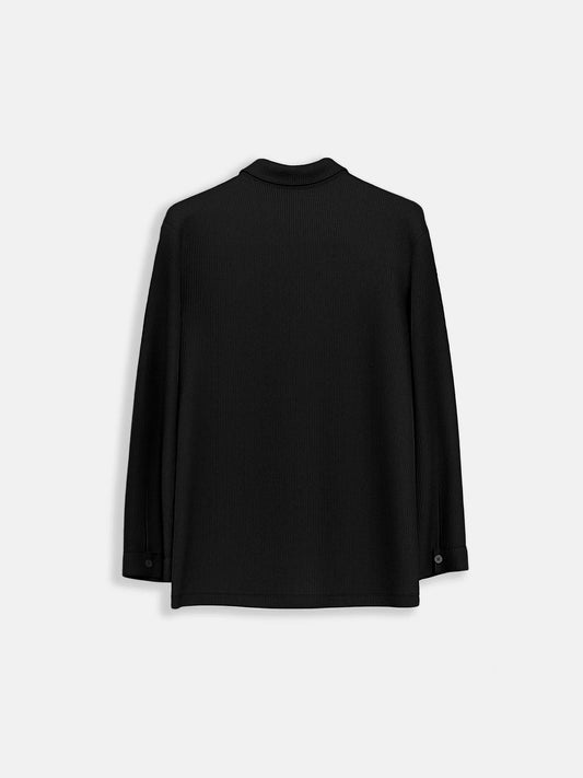 Slim Pocket Cord Shirt | Black