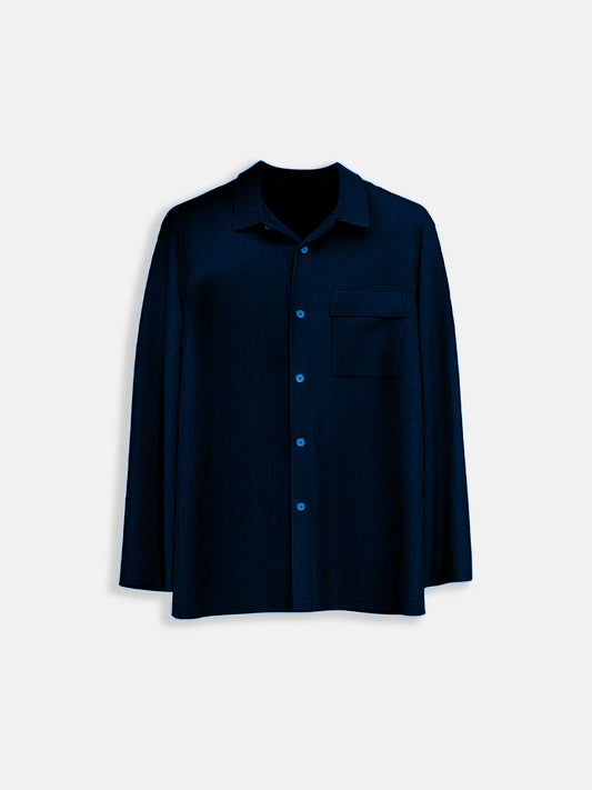 Slim Pocket Cord Shirt | Navy Blue