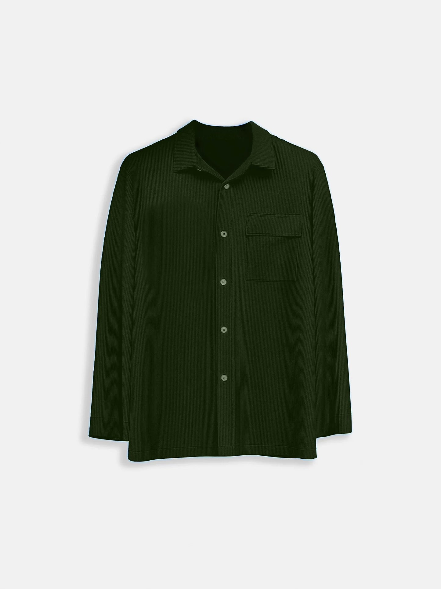 Slim Pocket Cord Shirt | Navy Green