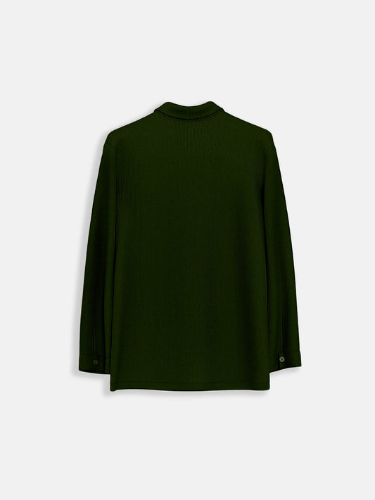 Slim Pocket Cord Shirt | Navy Green