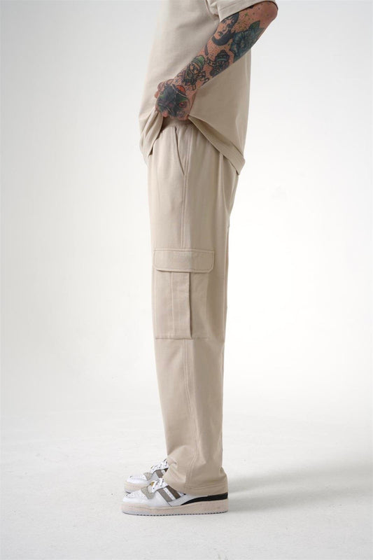 Comfortable Beige Cargo Pocket Pants