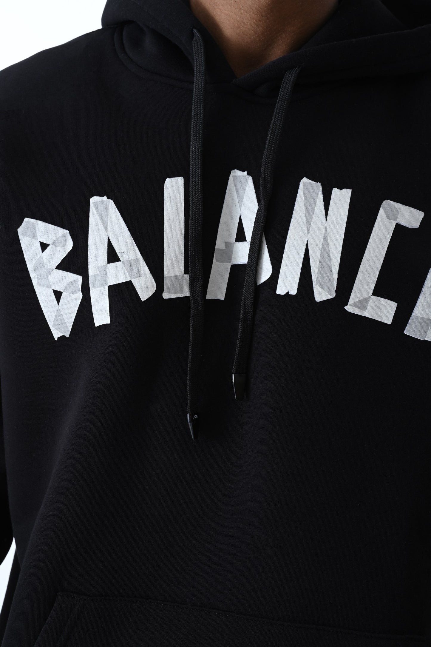 Black Oversized Balance Hoodie