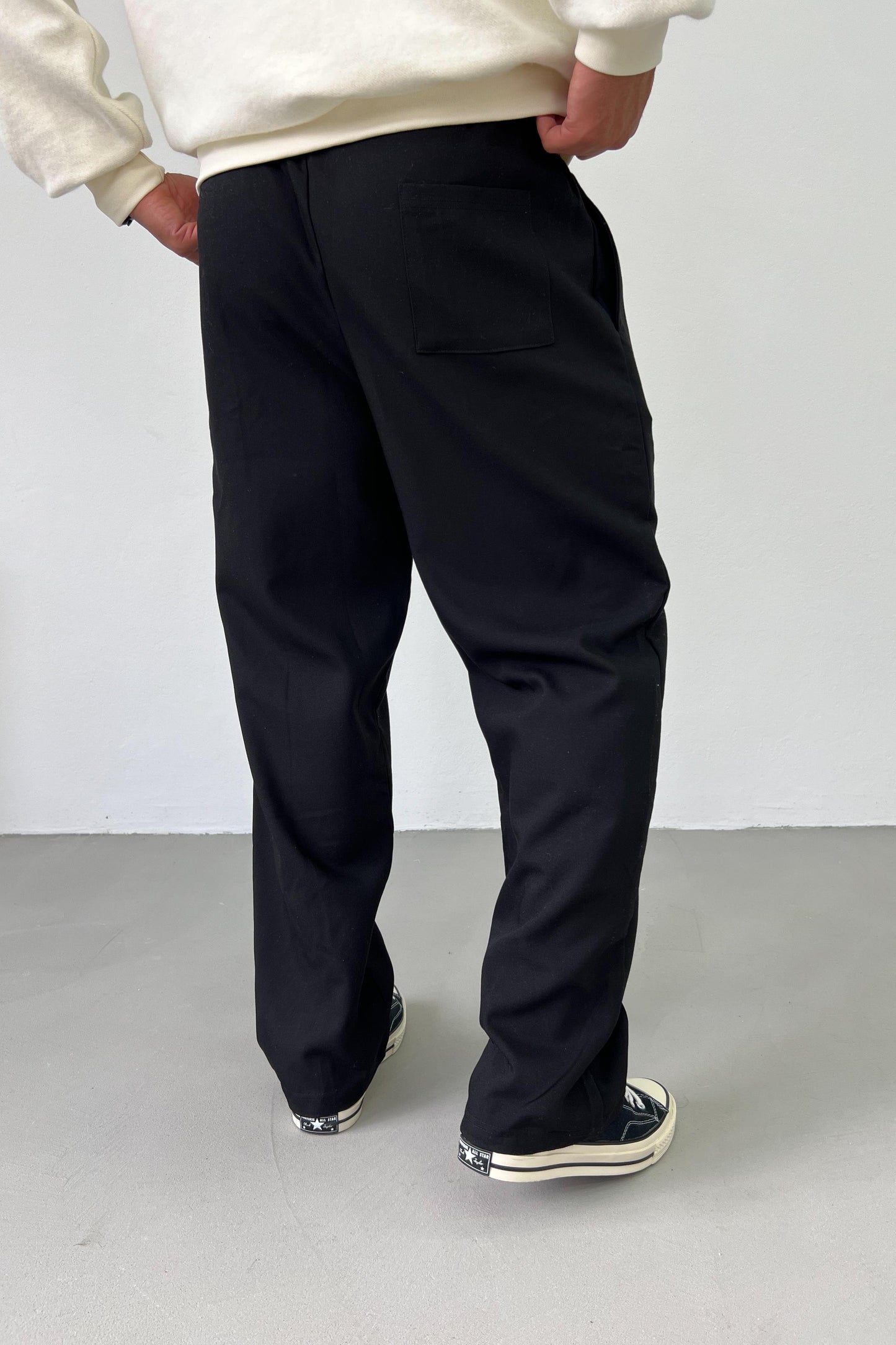 Black Lined Detailed Trousers