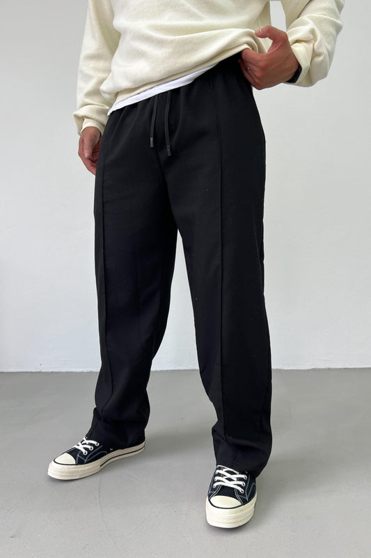 Black Lined Detailed Trousers