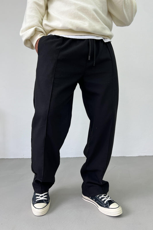 Black Lined Detailed Trousers