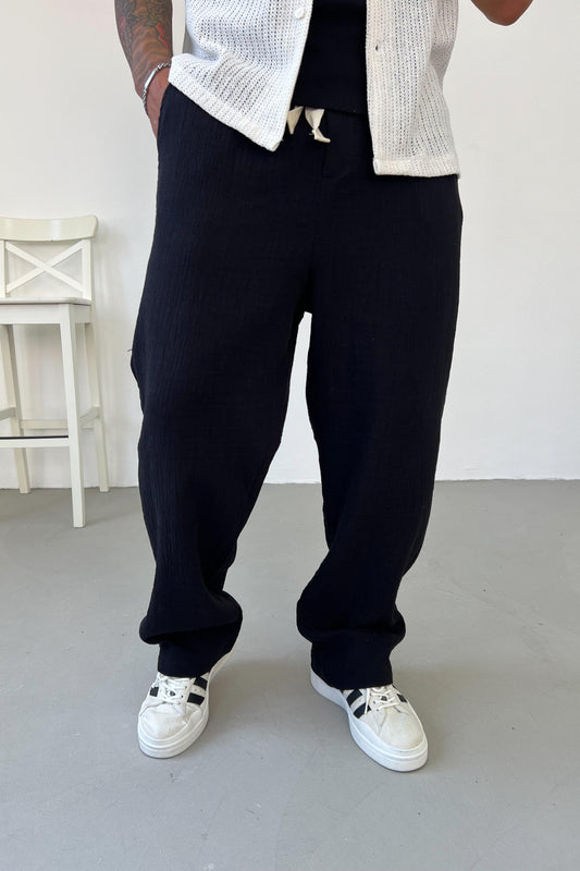 Black Linen Trousers