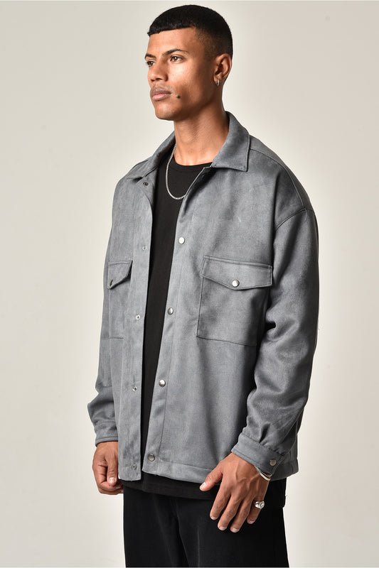 Grey Soft Suede Jacket