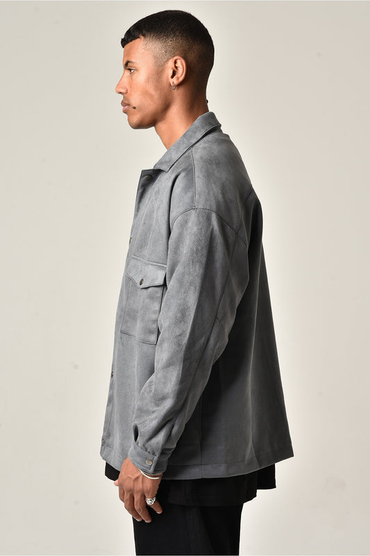 Grey Soft Suede Jacket