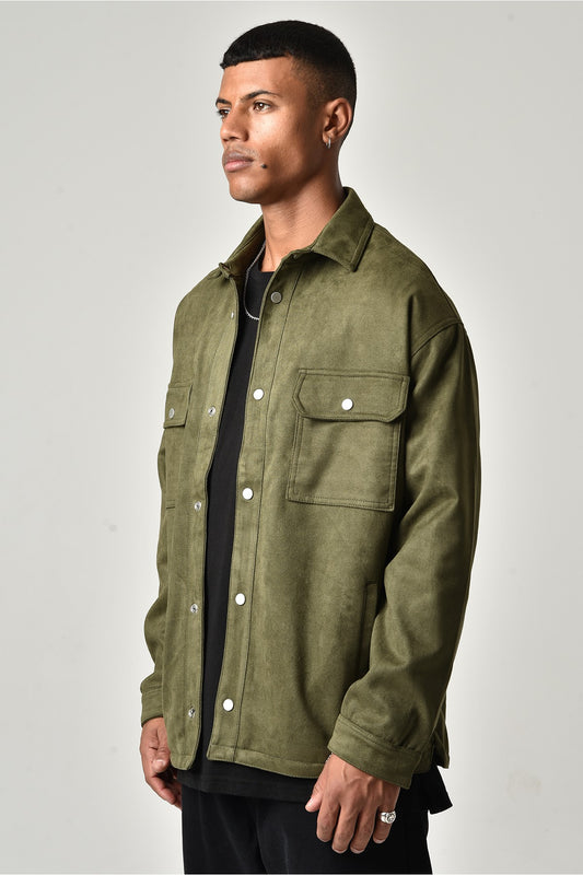 Khaki Soft Suede Jacket