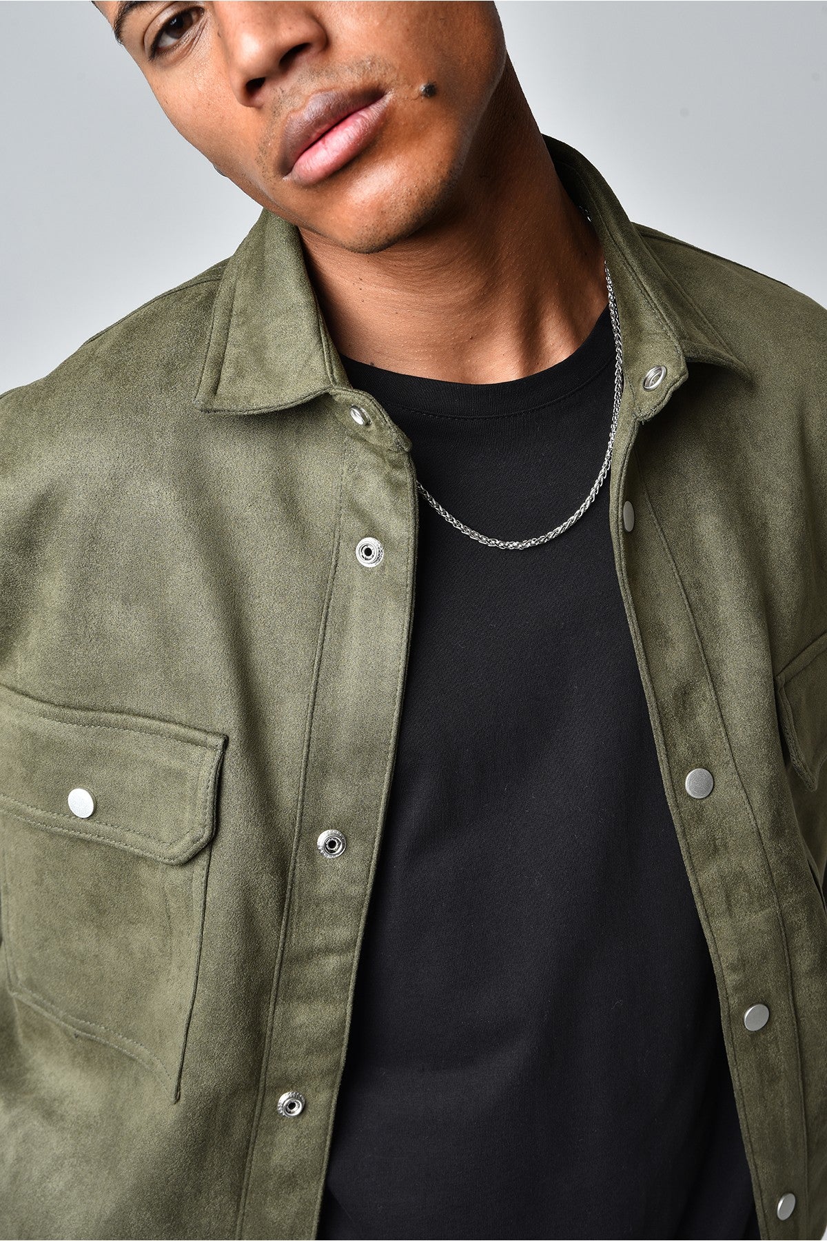 Khaki Soft Suede Jacket