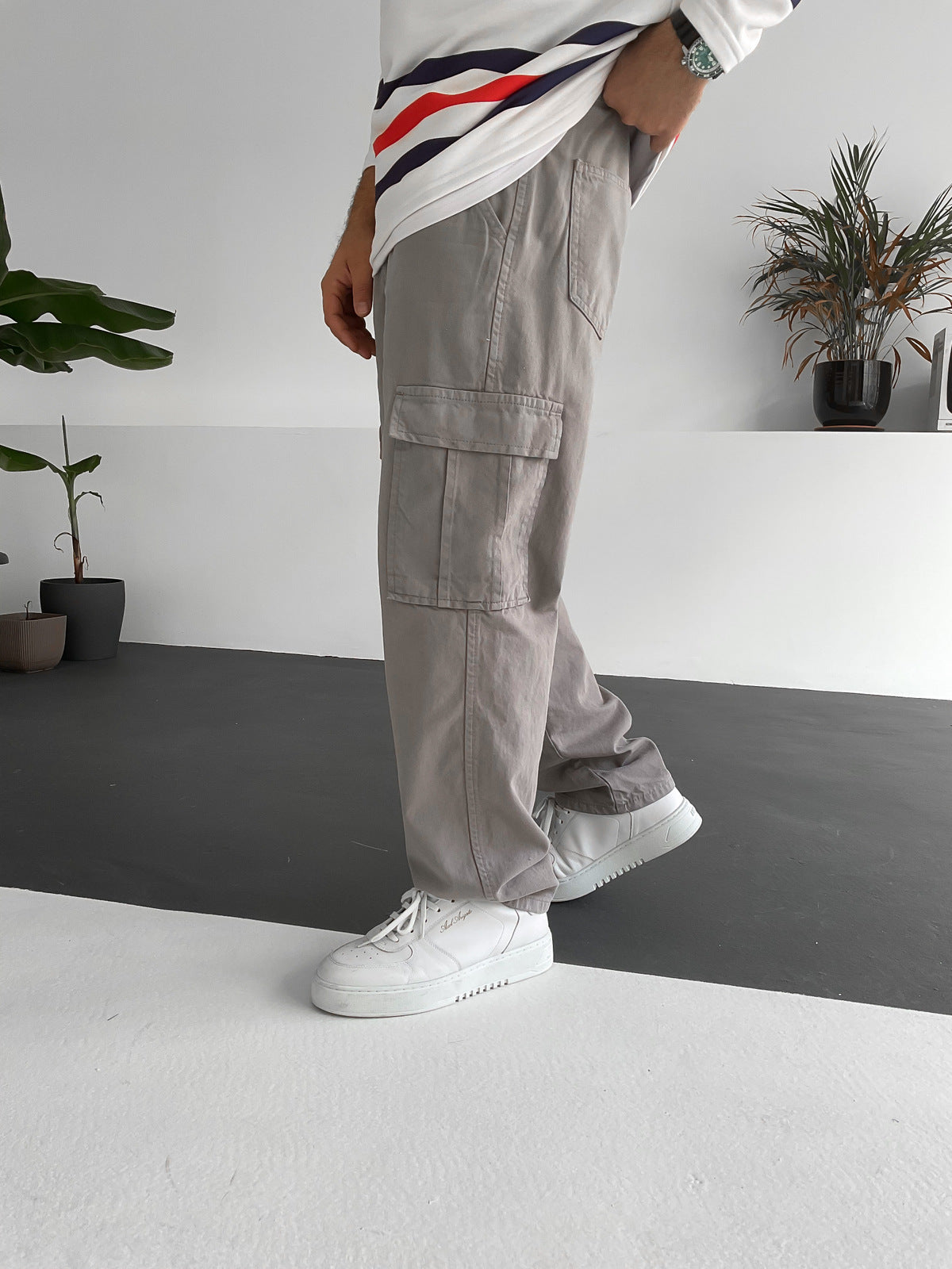 Grey Cargo Pants