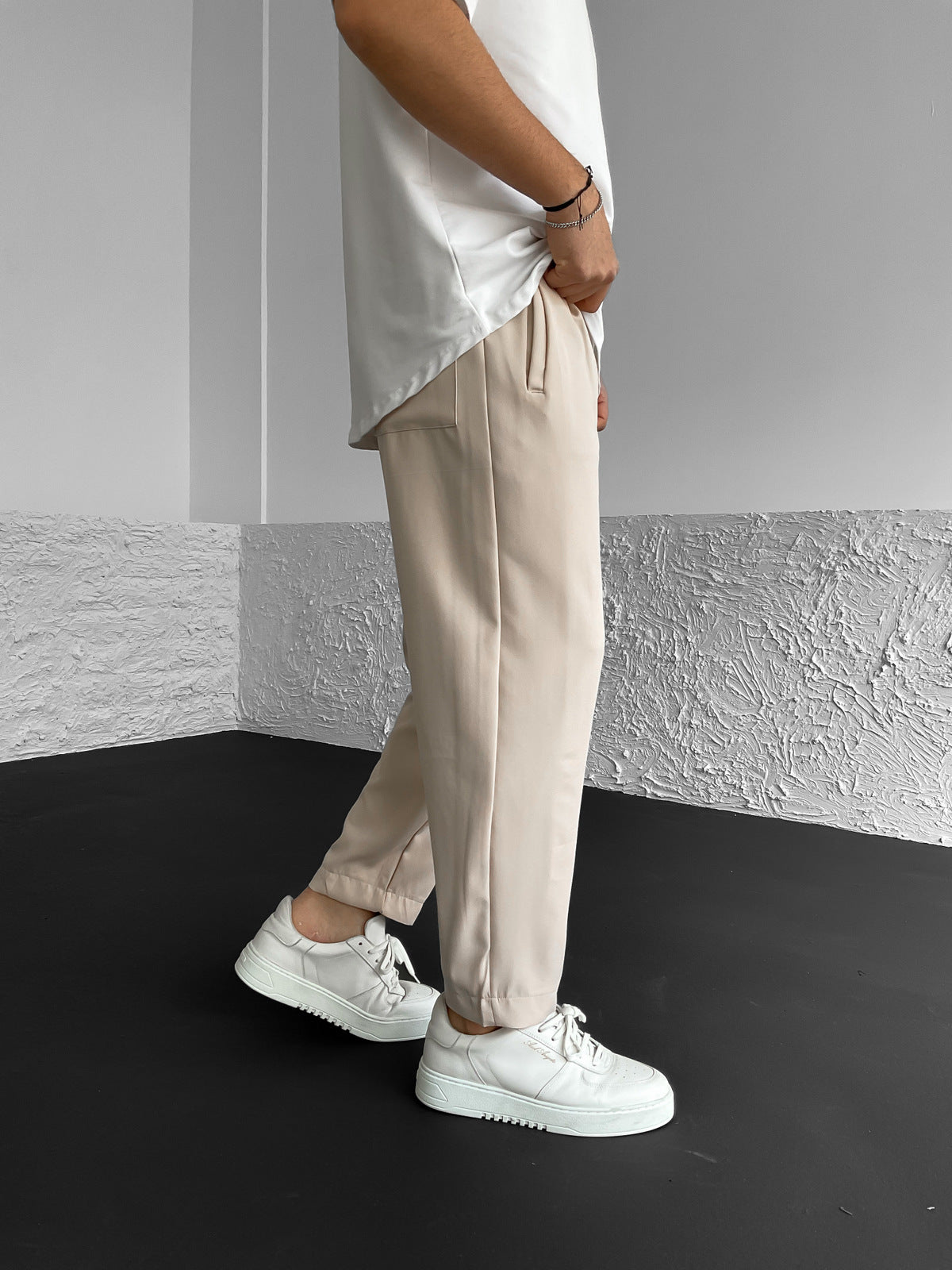 Beige Basic Pants