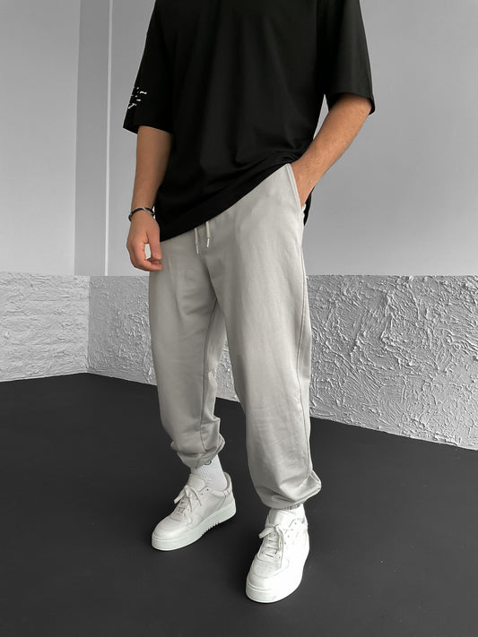 Basic Ice Grey Thread Elastic Tracksuit