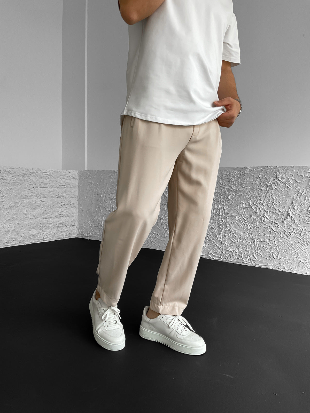 Beige Basic Pants