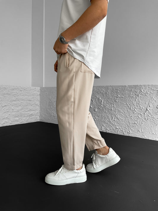 Beige Basic Pants