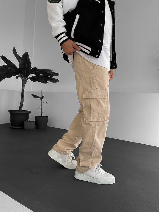 Beige Cargo Pants