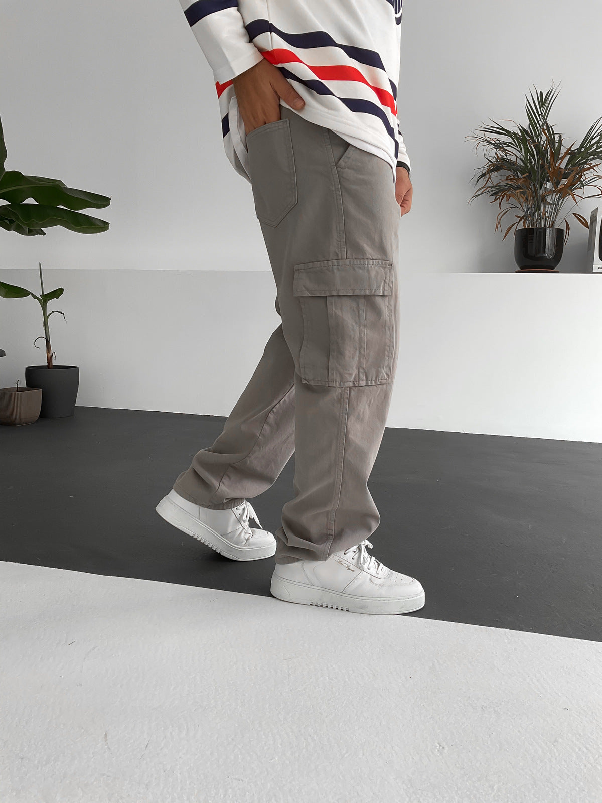 Grey Cargo Pants